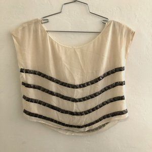 Alice + Olivia Cropped Silk Tank Top with Studs